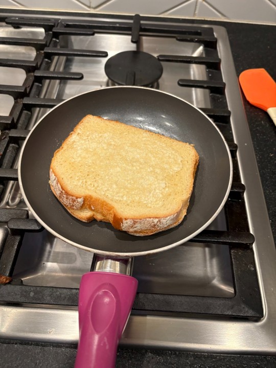 toasting a sandwich
