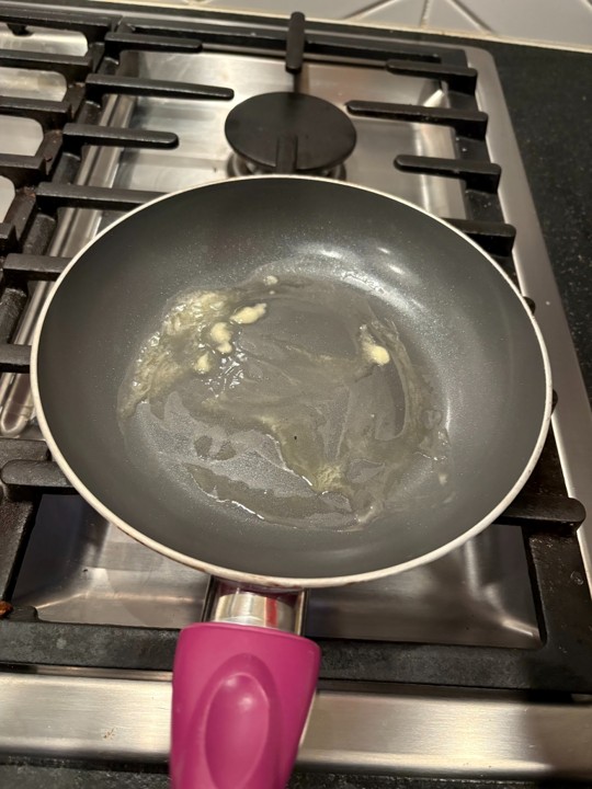 melted butter on a pan